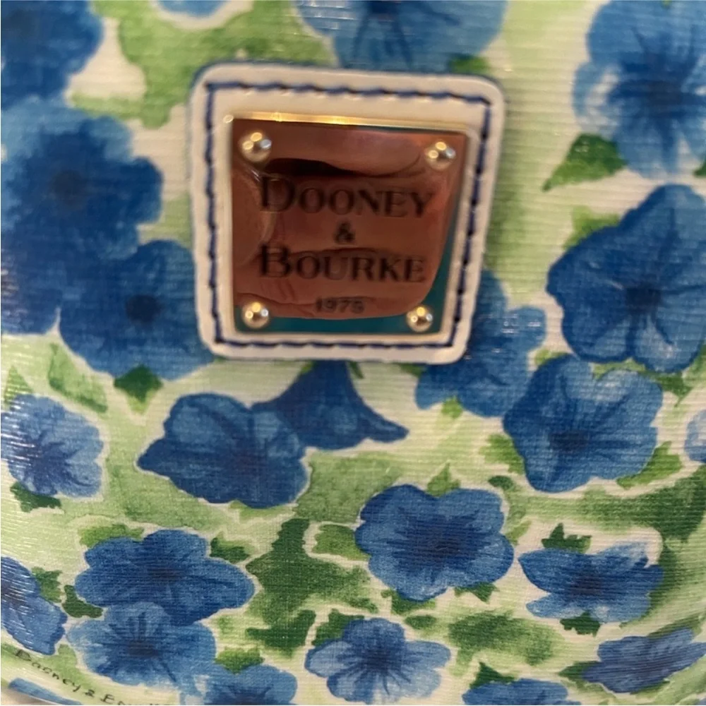 Dooney & Bourke Somerset Watercolor Satchel Purse Blue Green Floral